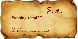 Pataky Arnó névjegykártya